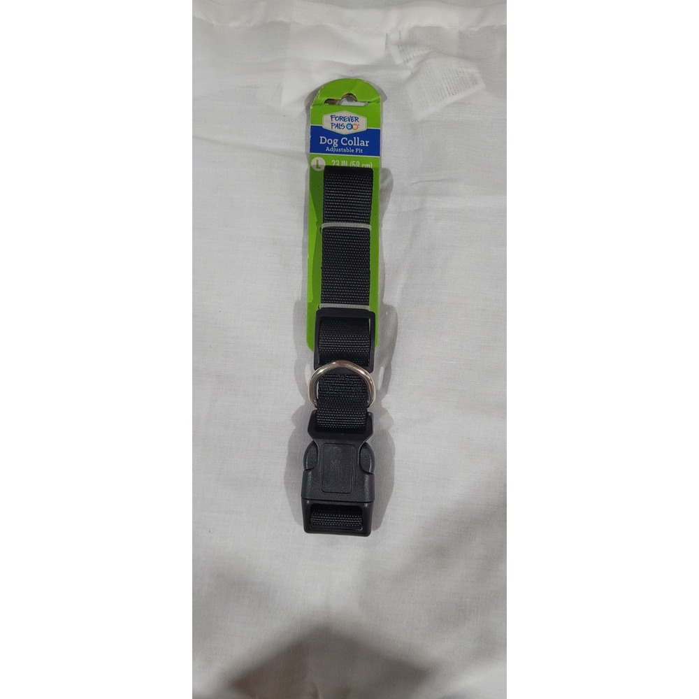 Forever Pals Adjustable Fit Dog Collar 23 Inch (58cm) Black New